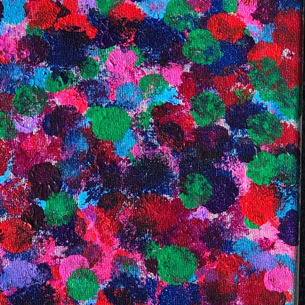 HANDCRAFTED VIBRANT COLORFUL ABSTRACT DOTS PAINTING